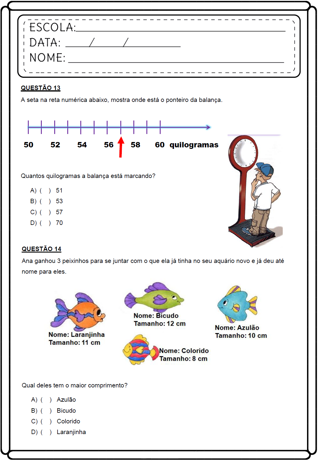 Atividades de Matemática 3 ano do ensino fundamental